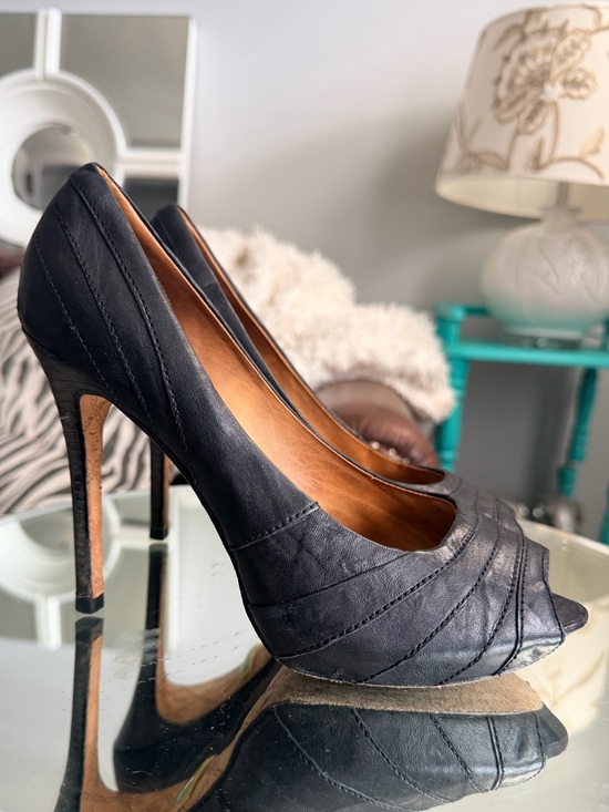 L.A.M.B. Shoes - L.A.M.B. Tansy High Heel Peep Toe Vero Cuoio Italian Leather Pump Shoes